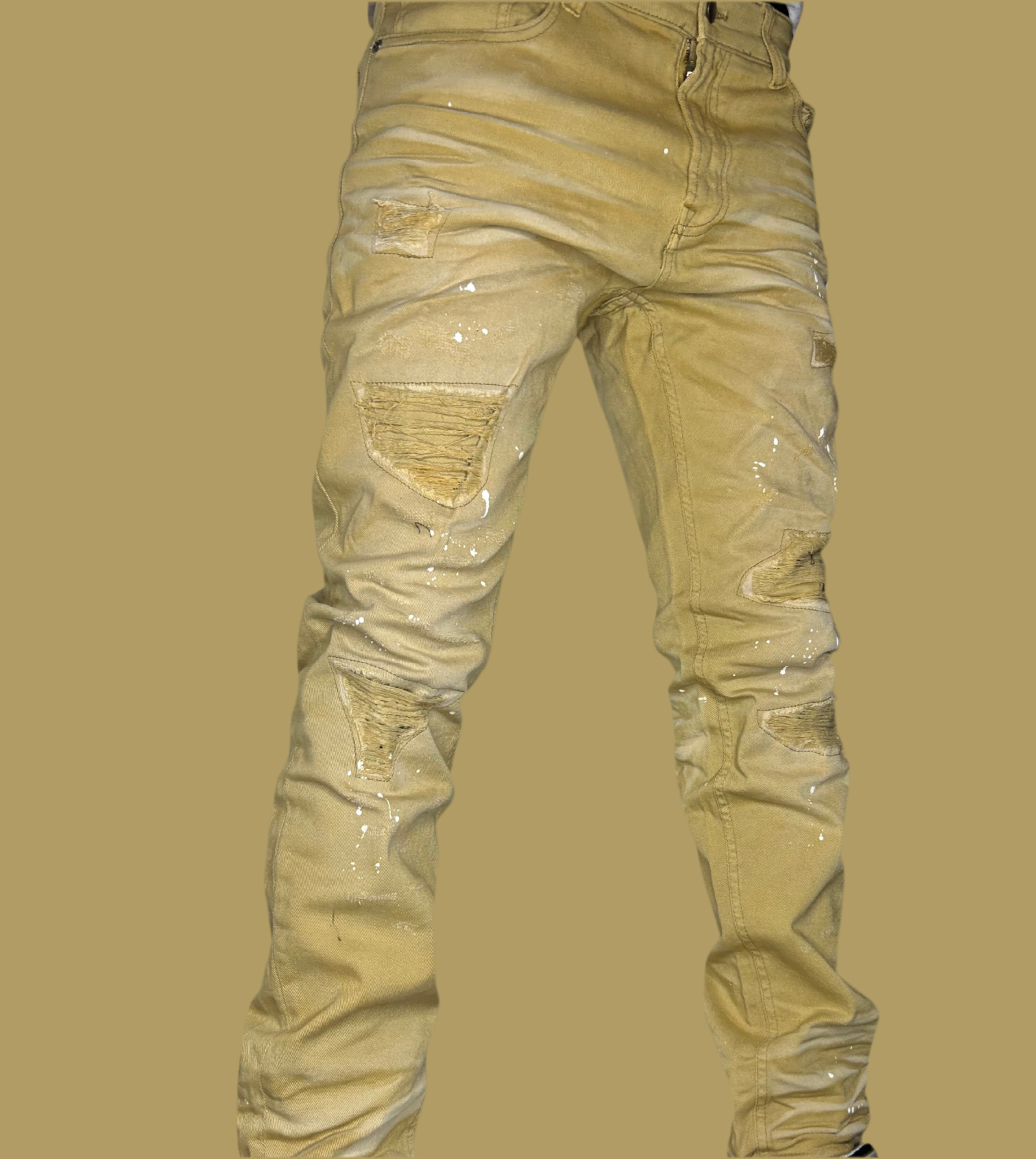 Tan Faded w/ white splatter